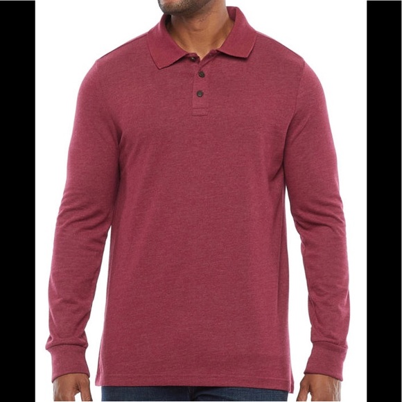 St. John's Bay Other - St. John’s Bay Sueded Jersey long sleeve Polo shirt~Sz X Large~NWT